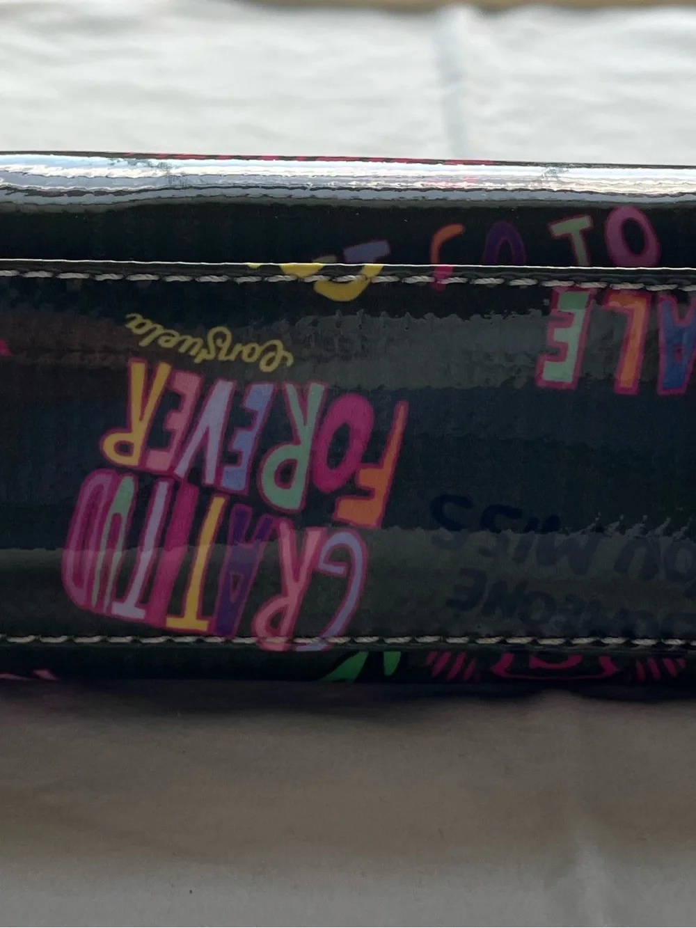 Consuela Medium Domed Olive Graffiti Make Up Bag
